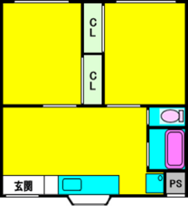 エレガンス5【103】【2DK】