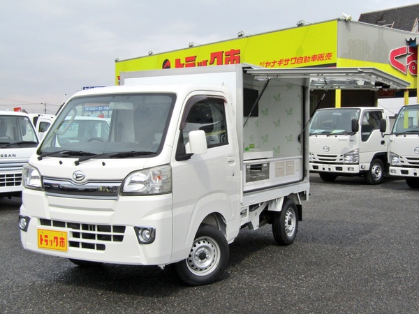 実演仕様移動販売車　３口ガスコンロ　大型モニター　外部給電　ナビTV　バックモニター　AT車