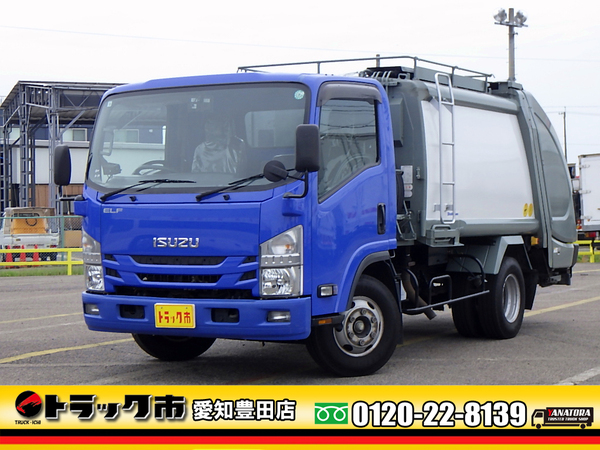 いすゞ エルフ 塵芥車 プレス式 6立米 新明和 ターボ 保証書 2.6t 6MT
