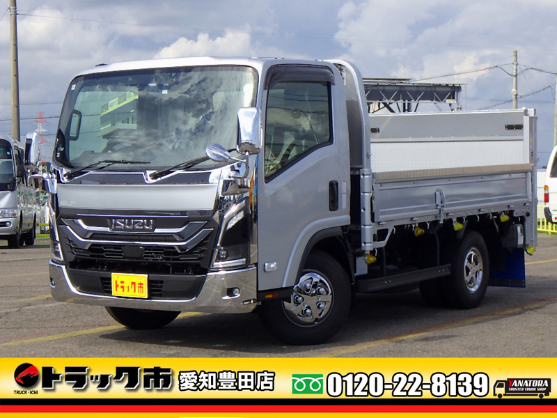 いすゞ エルフ 平ボディ 3t 垂直PG ワイドセミロング メッキ