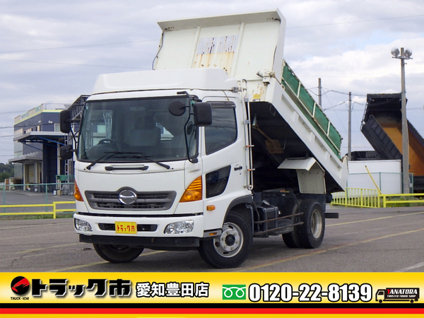 日野 レンジャー 土砂ダンプ 電コボ ルーフラック ETC2.0ナビTV 3.65t 6MT