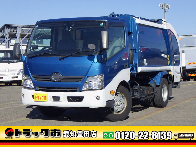 【T-WING】トヨタダイナカムロード日野デュトロ12v車年式型式不明 日野 デュトロ パッカー車 プレス式 6立米 連続SW 反転装置 汚水タンク