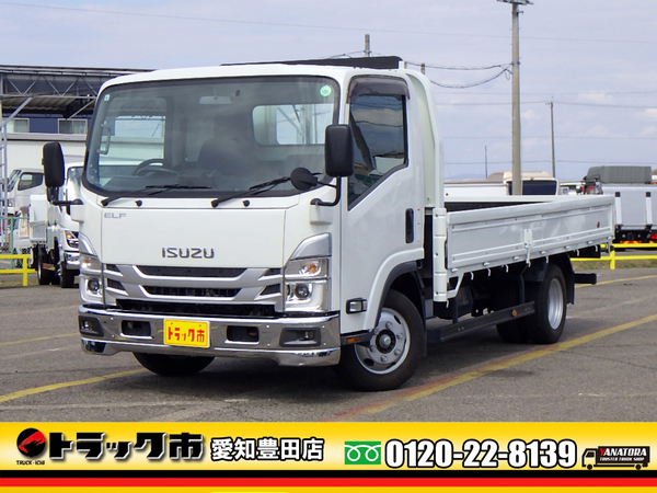 いすゞ エルフ 平ボディ 3t ワイドロング 全低床 埋込フック4対 AT