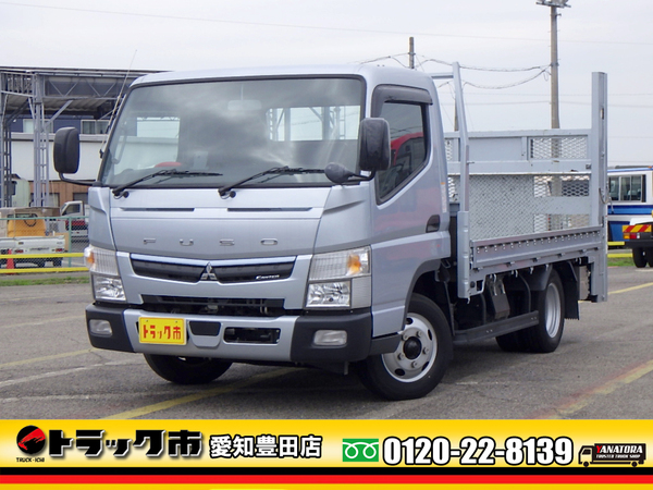 三菱ふそう キャンター 平 垂直ゲート バイク運搬車 ワイド セミロング 2t AT