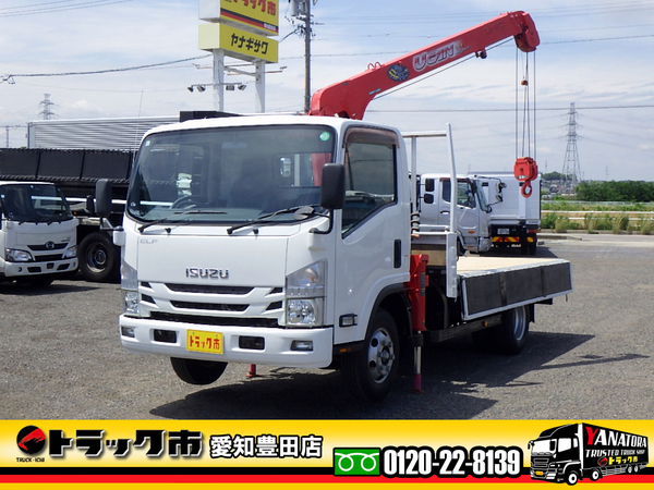 いすゞ エルフ 3段クレーン付き平ボディ ラジコン 2t ワイドロング