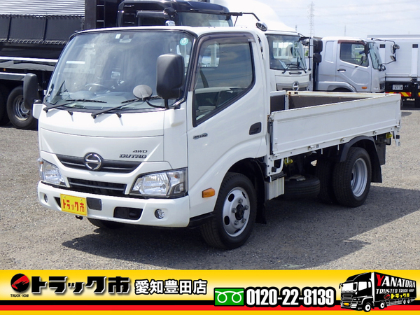 日野 デュトロ 平ボディ 4WD 2t 標準10尺 全低床 三方開 5MT