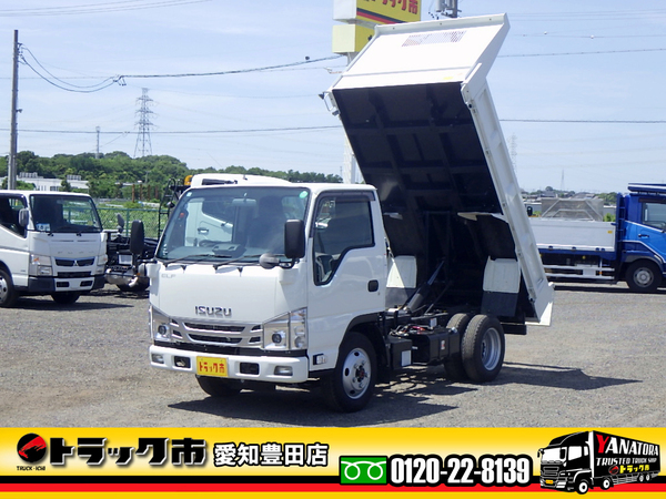 いすゞ エルフ 土砂ダンプ 4WD 2t 歩み掛け 中間ピン 衝突軽減 5MT
