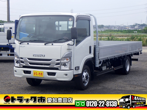 いすゞ エルフ 平ボディ 3t アルミブロック 4WD ワイド超ロング 5MT