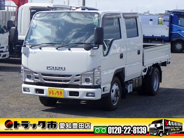 いすゞ エルフ Wキャブ平ボディ 1.55t 4WD 衝突軽減 4ナンバー 5MT