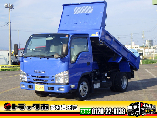 いすゞ エルフ 土砂ダンプ 全低床 標準 10尺 三方開 中間ピン 2t